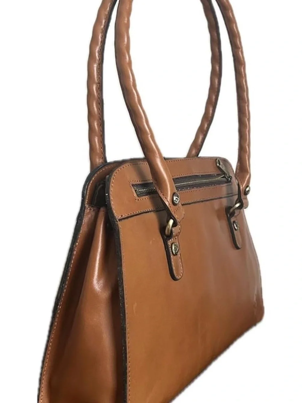 NWT Patricia Nash Calvi Biscuit Leather Satchel Crossbody Bag